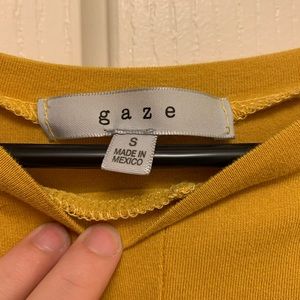 Yellow long sleeved cropped top